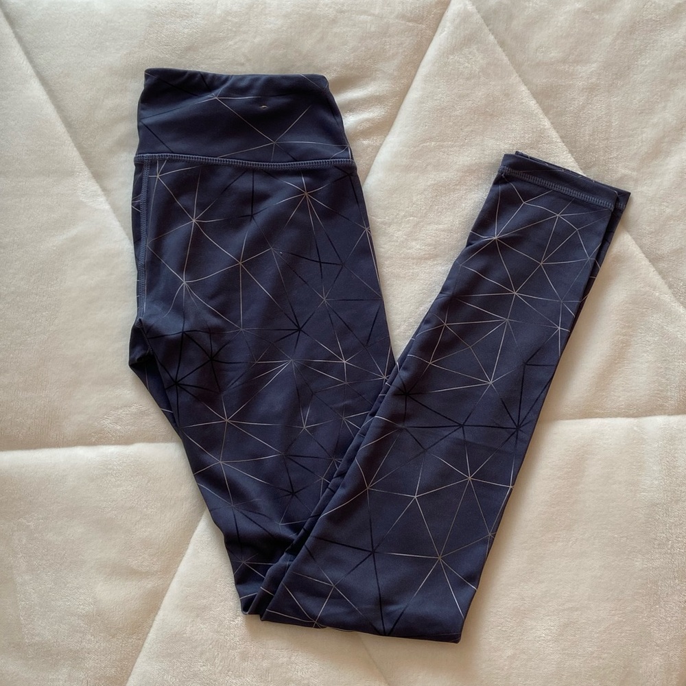 Reebok Navy Blue Geometric Leggings